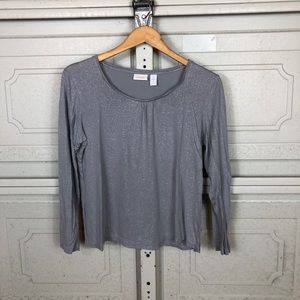 Women’s Chico’s Grey Blouse Top Sz 1